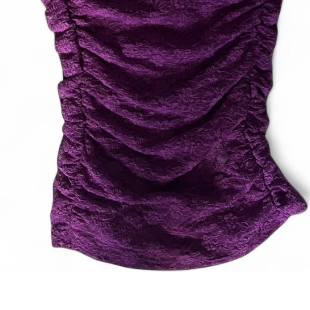 Intimately Free People Keep It Simple Lace Baby Tee in Dramatic Orchid, size XS - Picture 8 of 9